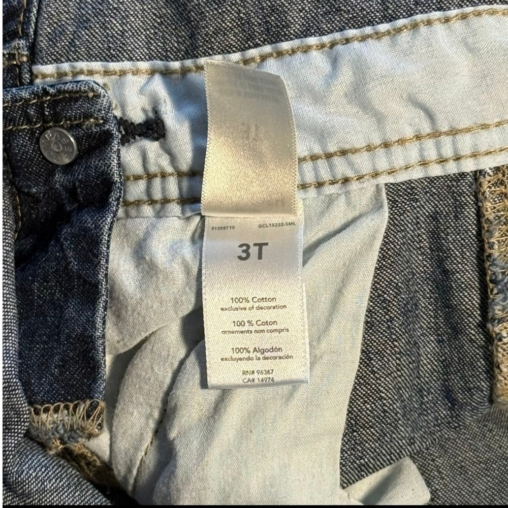 OshKosh Bgosh Kids Dark Wash Denim Vestbak Carpenter Overalls 3T - Picture 7 of 7